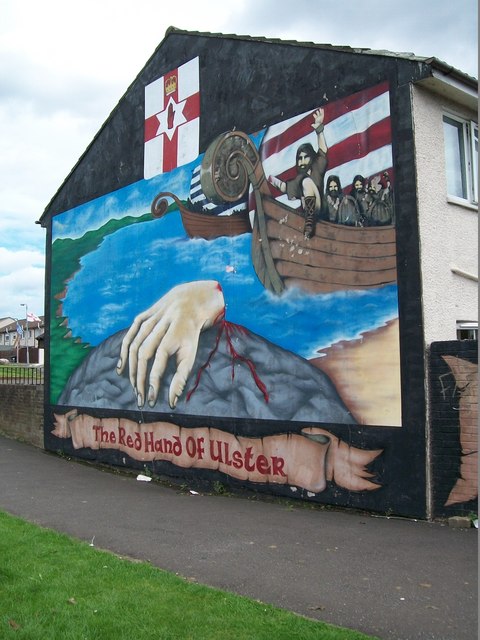 The Red Hand of Ulster mural at Shankill... Eric Jones :: Geograph