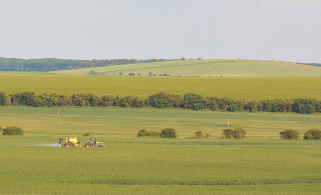 Crop spraying near Upton, Oxfordshire