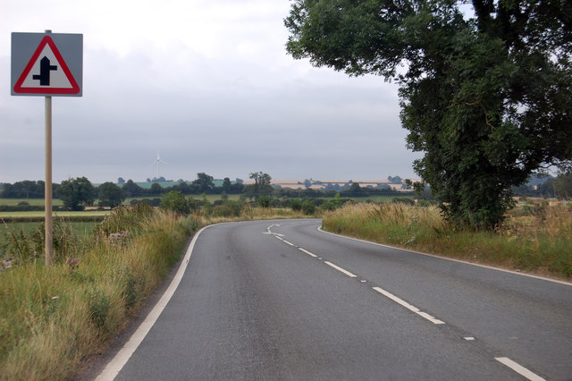 A39 approaching staggered junction