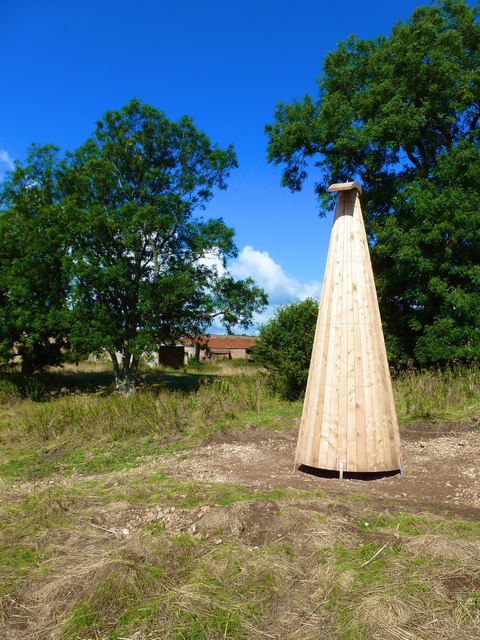 New "art-work" bell tower at Bushes Barn, Godmanstone