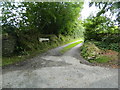 Entrance to track to Croes Argoed Uchaf Farm