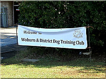 TL0652 : Woburn & District Dog Training Club sign by Geographer