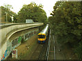 London Overground train leaving Shepherds Bush