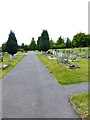 Looking west across Alton Cemetery