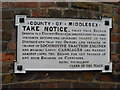 Warning plaque on Maiden