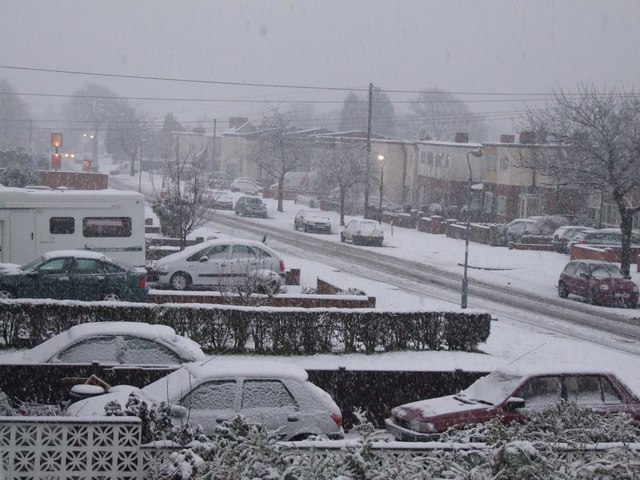Common Lane, Sheldon, Birmingham in the snow