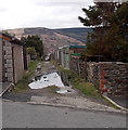 Puddles on a lane in Cwmparc