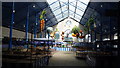 Inside Abergavenny market hall