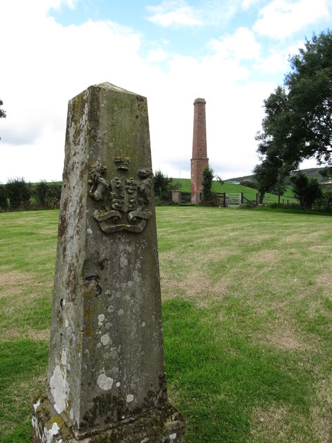 A pillar with a coat of arms in the old Drumgooland Graveyard