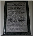 War Memorial in All Saints Church, Kirkby Overblow