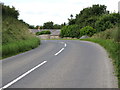 A blind bend in the Ballyhornan Road east of the Ballymurry Cross Roads