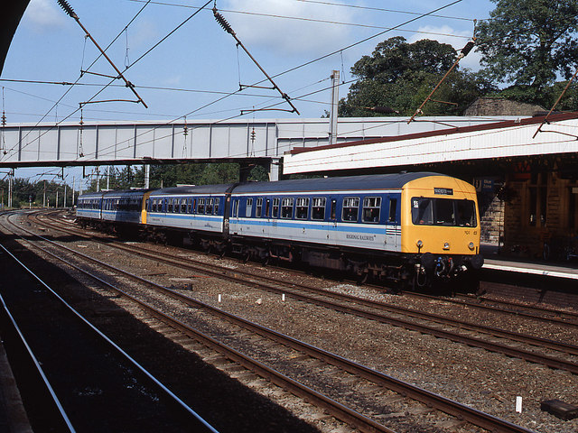 Trains at Lancaster station - 1993 (2)