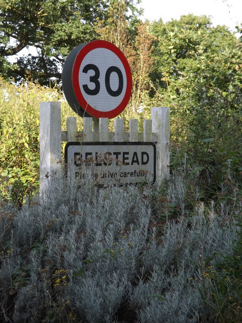 Belstead Village Name sign on Grove Hill