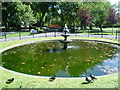 The ornamental fountain in Stratford Park