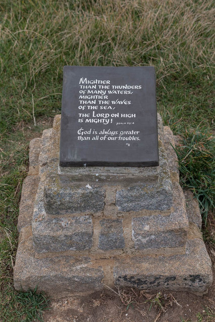 Plaque on Clifftop At Beachy Head, Sussex