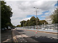 ST1876 : NATO conference security fencing stretching into the distance, North Rd, Cardiff by John Lord