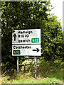 TM0636 : Roadsign on the B1070 Hadleigh Road by Geographer