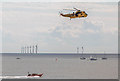 TM1714 : Helicopter and Lifeboat, Clacton, Essex by Christine Matthews