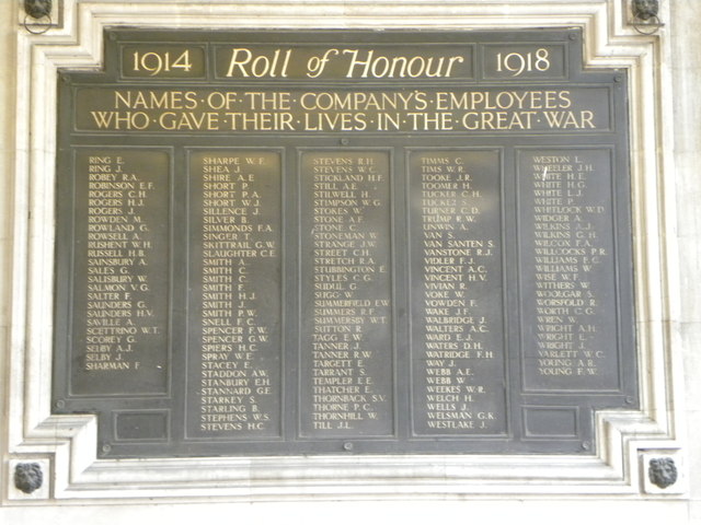 1914-18 Roll of Honour at London Waterloo station