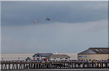 TM1714 : Two Lancasters at the Air Show, Clacton, Essex by Christine Matthews