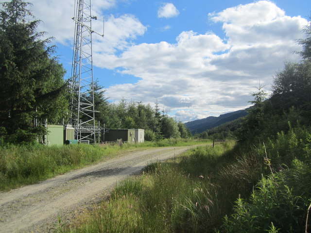 The radio mast in Ardgartan Forest