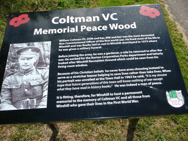 William Coltman VC Peace Wood