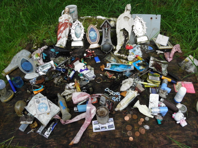 Items left at the holy well in Killeter Forest