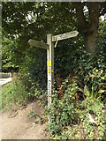 TM0733 : Footpath sign near Bridge Cottage by Geographer