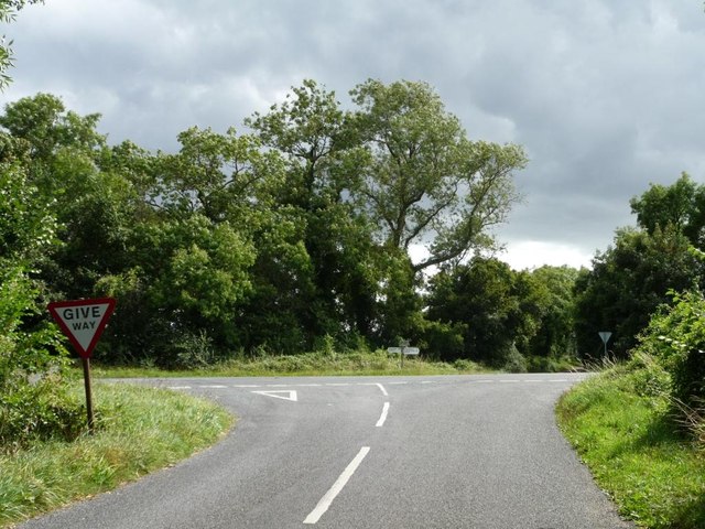 The road from the Barringtons at the B4425 crossroads