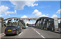 Railway bridge structure carrying A406 west of Neasden Station