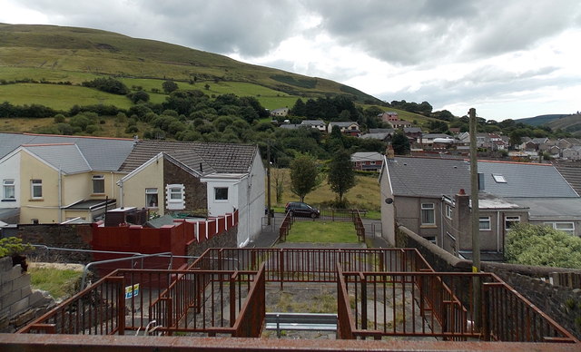 Hillside view from a bench in Blaengarw