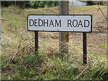 TM0333 : Dedham Road sign by Geographer