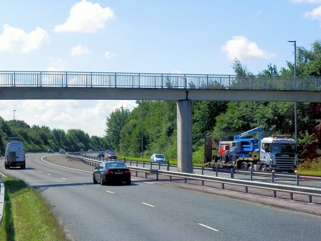 Footbridge over the Wilmslow-Handforth Bypass at Handforth Dean