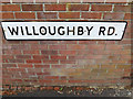 TM1643 : Willoughby Road sign by Geographer