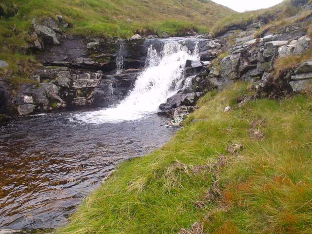 Waterfall on Caochan Dubh in Moine Mhor, Glenfeshie