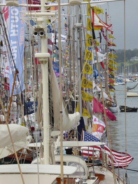 Yachts dressed overallfor the Tall Ships Festival 2014
