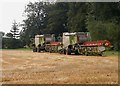 SE8559 : Combined harvesters near Gill's farm by Christopher Hall