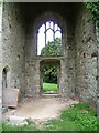 Inside the ruined tower of St Mary