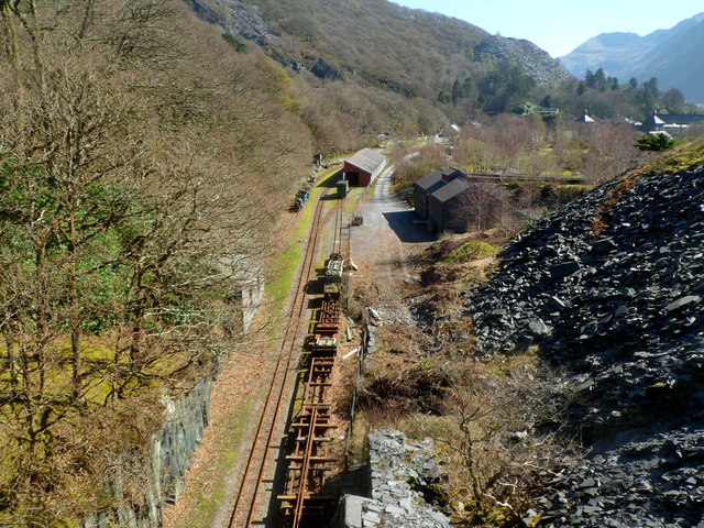Narrow gauge railway towards Gilfach Ddu station