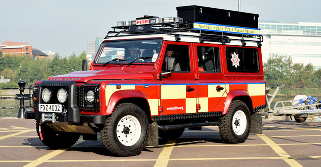 Fire Brigade Land Rover, Belfast (September  2014)
