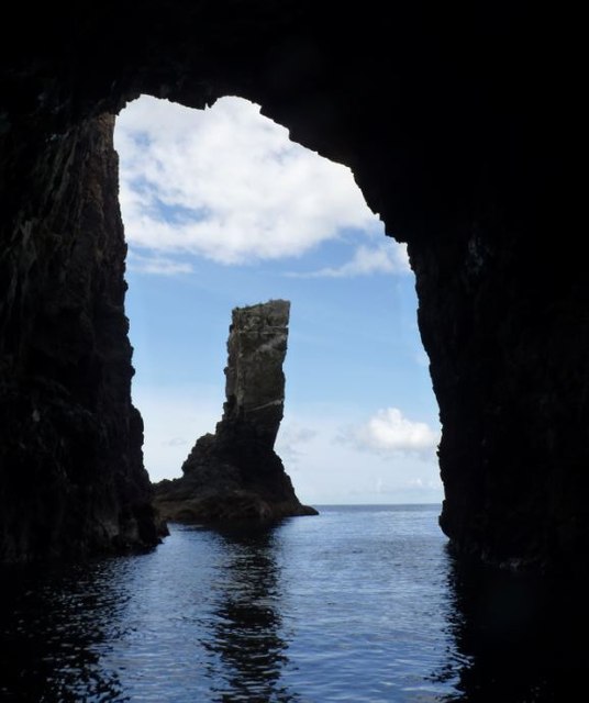 Soldier's Rock from inside the cave, Islay