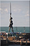 SS5247 : Ilfracombe : Promenade Pier & Sculpture by Lewis Clarke