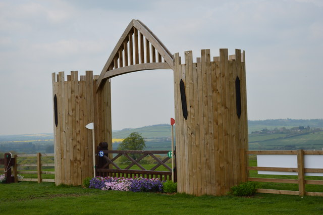 Rockingham Castle Horse Trials: 'Rockingham Gate' obstacle on the cross-country