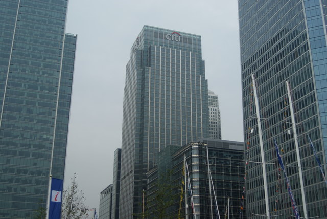 View of the Citigroup building from Wood Wharf