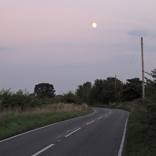 Moon over Barnhall Road, Tolleshunt Knights \\ Salcott