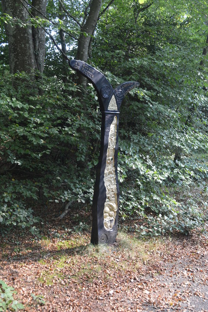 Millennium Milepost near Halgavor... © John M cc-by-sa/2.0 :: Geograph ...