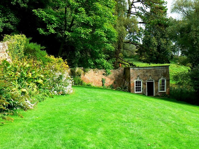 Garden and summerhouse, Newark Park, Ozleworth, Gloucestershire