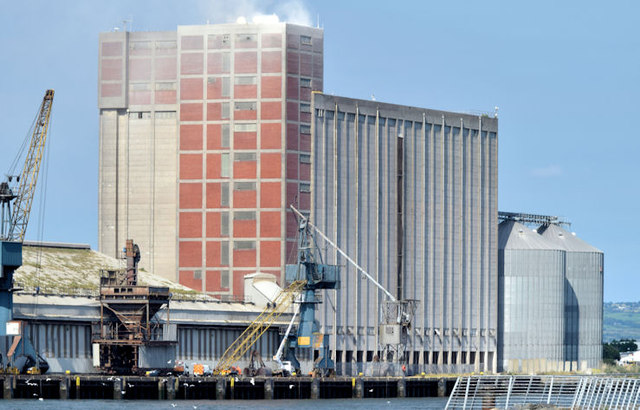 The West Twin silos, Belfast harbour (September 2014)