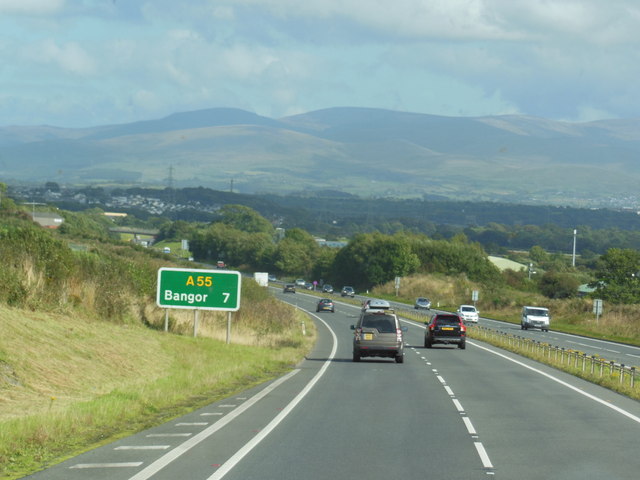 The A55 North Wales Expressway towards junction 8