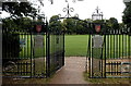 SK7518 : Millennium park gates in Melton Mowbray by Jaggery